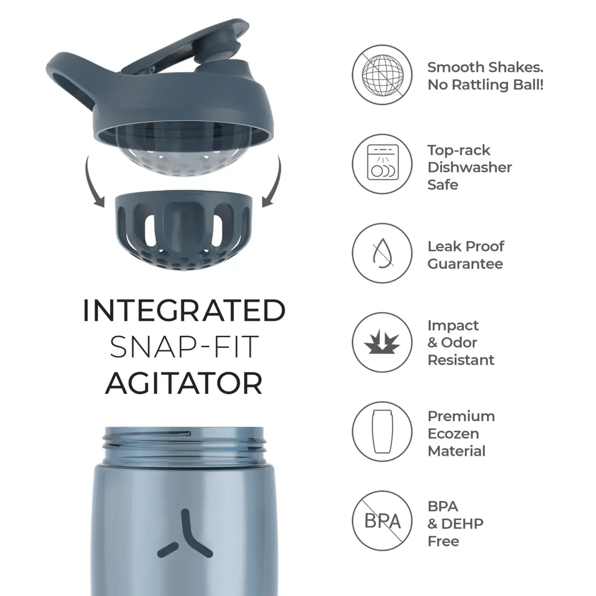 PROMIXX Pursuit 950ml (32 oz) Shaker Bottle | Silent Mixer, Leak-Proof Lid, BPA-Free ECOZEN - view 6