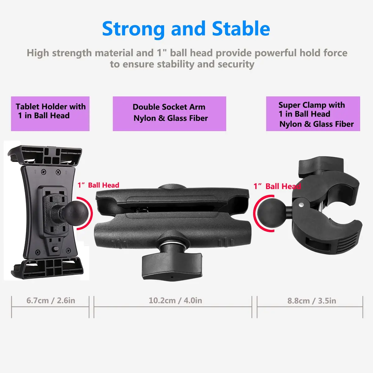 Peastrex Portable Electronic Device Mount for Exercise Bikes | Durable Nylon & Glass Fiber, 4-13" Compatibility, 220g - view 5