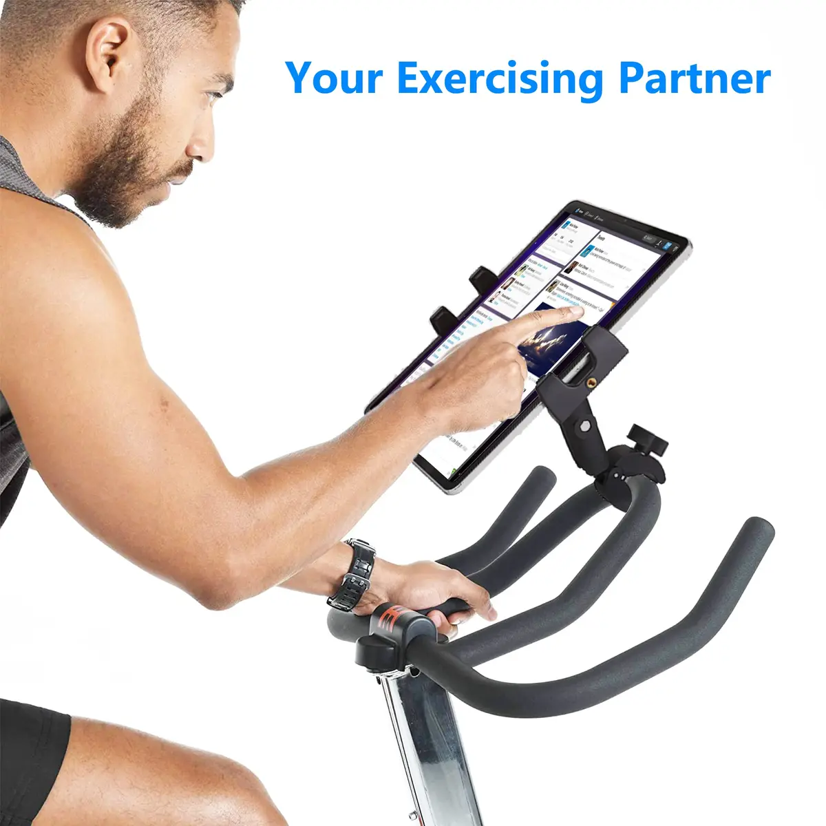 Peastrex Portable Electronic Device Mount for Exercise Bikes | Durable Nylon & Glass Fiber, 4-13" Compatibility, 220g - view 8
