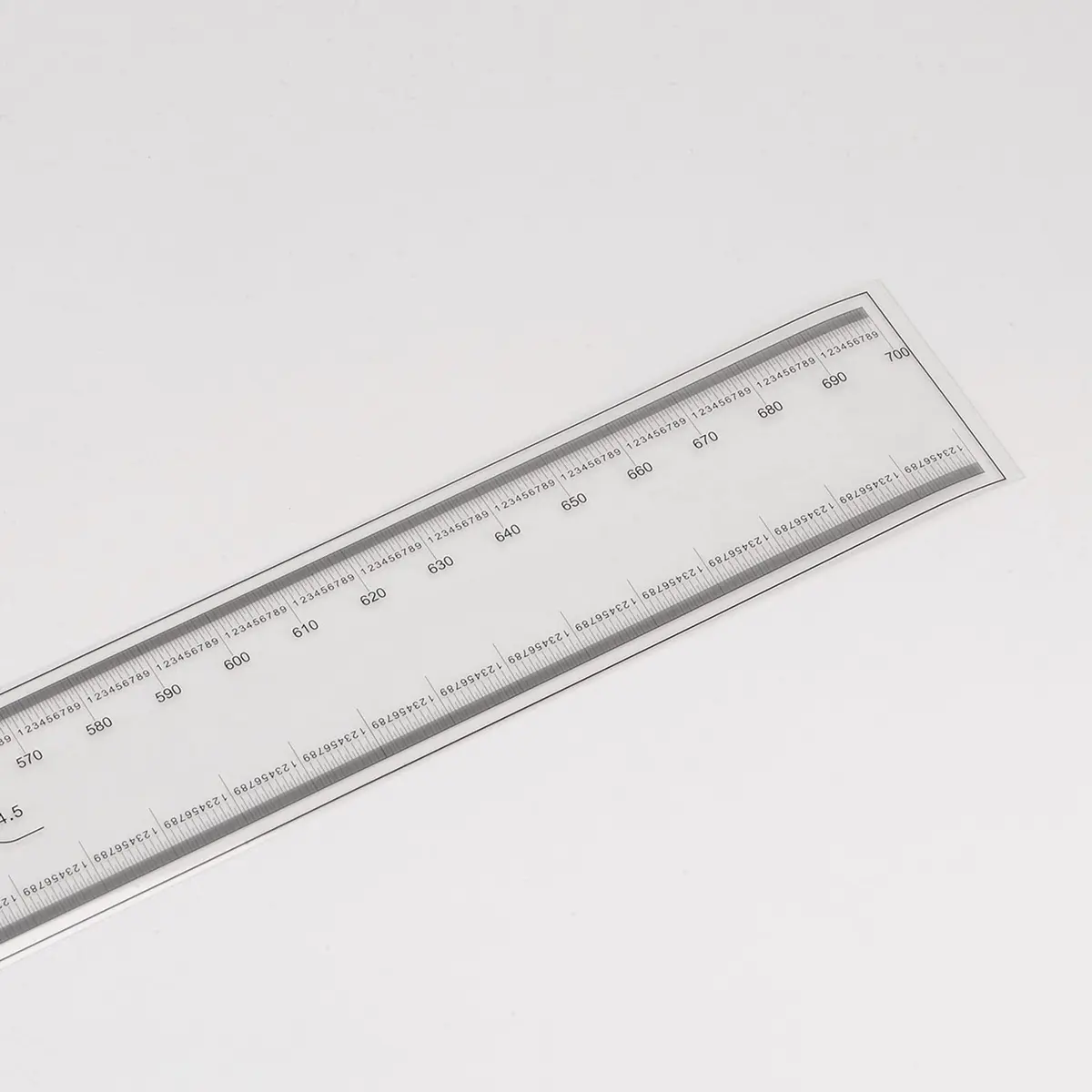 HARFINGTON Film Flexible Ruler 70cm 0.1mm Scale with R Angle & Width Lines PET Plastic Folding Straight Ruler Calibration Soft Ruler Measuring Tool for Factory, Transparent - view 3