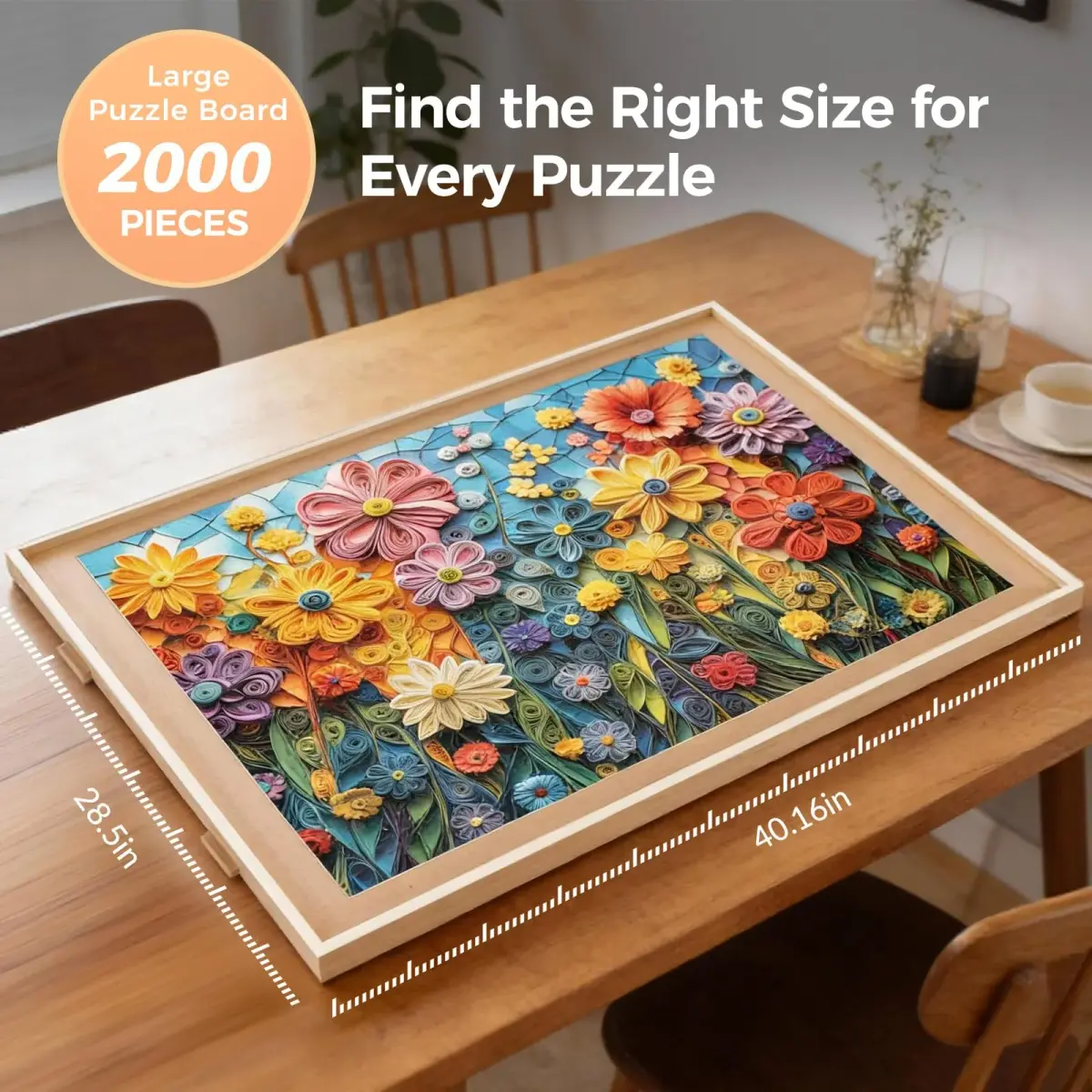ALL4JIG Rotating Puzzle Board 28.5"x40.16" (71.6cm x 101.6cm) | Non-Toxic & BPA-Free Jigsaw Puzzle Table for Adults - view 2