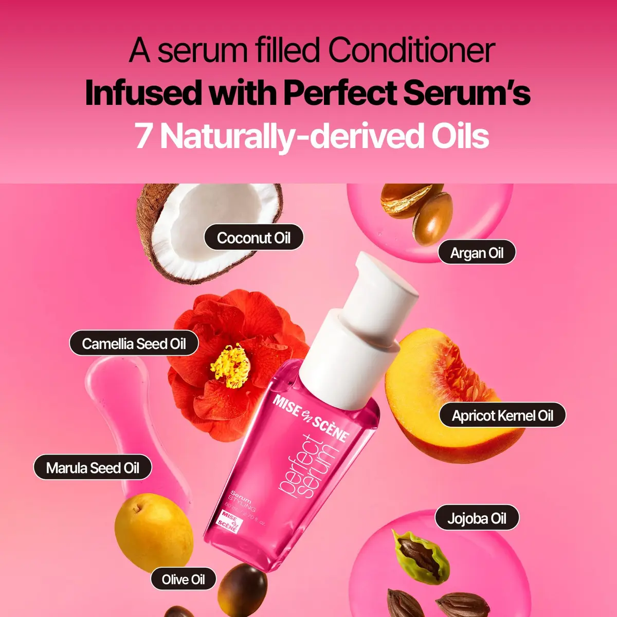 Mise En Scene Perfect Serum Styling Conditioner 530ml | Floral Scent, Heat & Style Memory - view 5