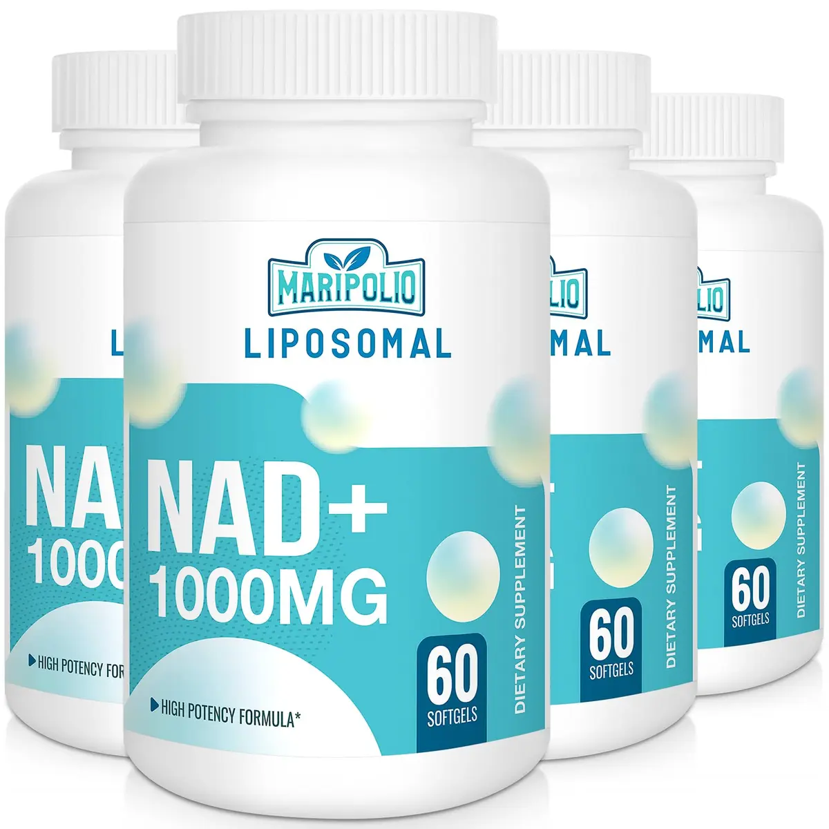 Maripolio Liposomal NAD+ 1000 mg Supplement | Cellular Energy & Wellness Support | 60 Softgels - main product image