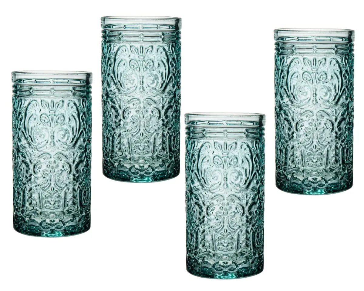 Godinger Jax Seafoam Highball Glasses (355ml / 12oz), Set of 4 | Elegant Glassware for Cocktails & Beverages - main product image