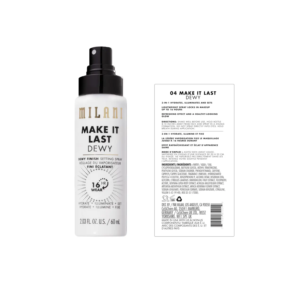 Milani Make It Last Dewy Setting Spray 200ml (6 Fl Oz) | Hydrates & Illuminates for 16Hr Dewy Finish - view 2