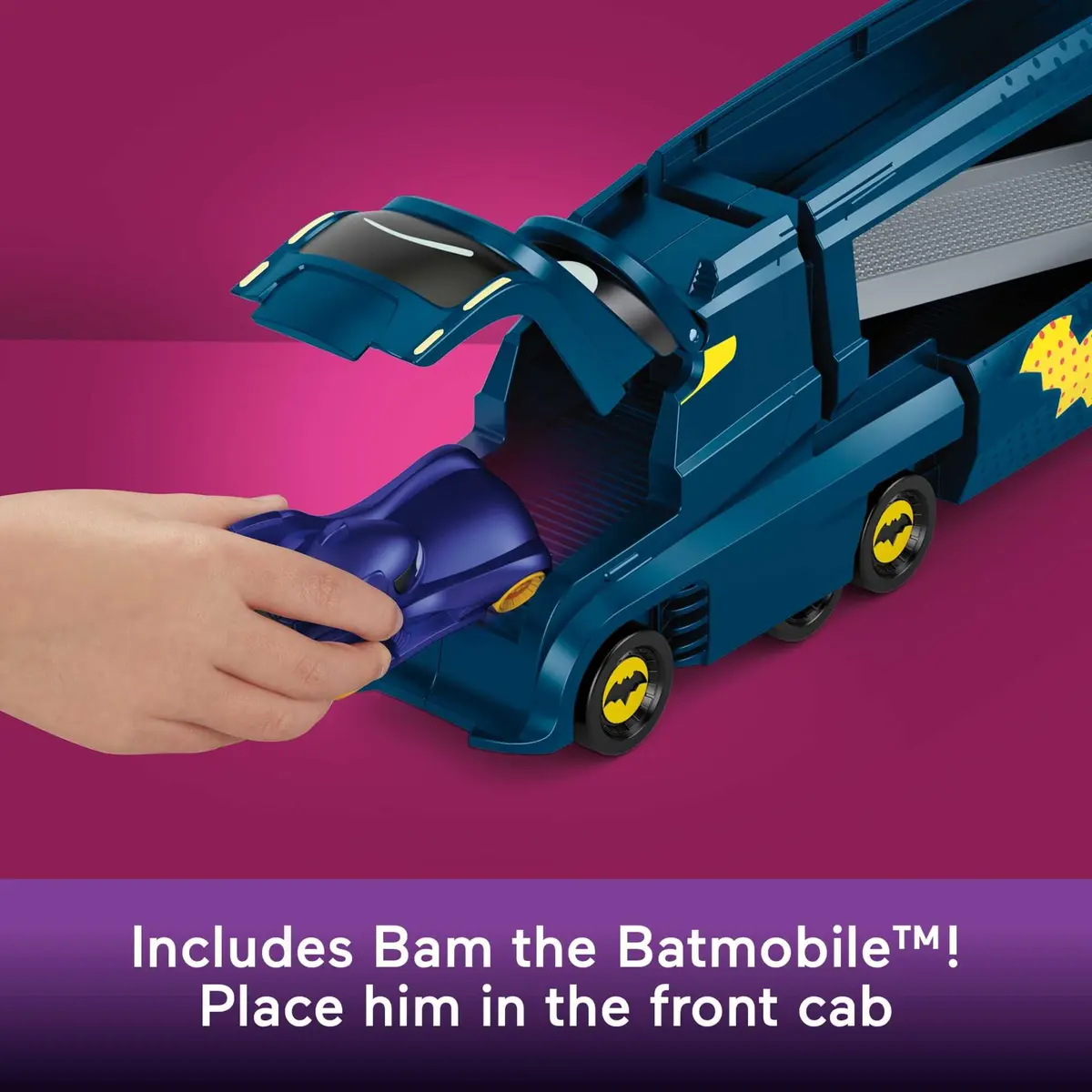 Fisher-Price Batwheels Bat-Big Rig Toy Hauler & Car | 1:55 Scale Diecast Vehicle, Ages 3+ - view 5
