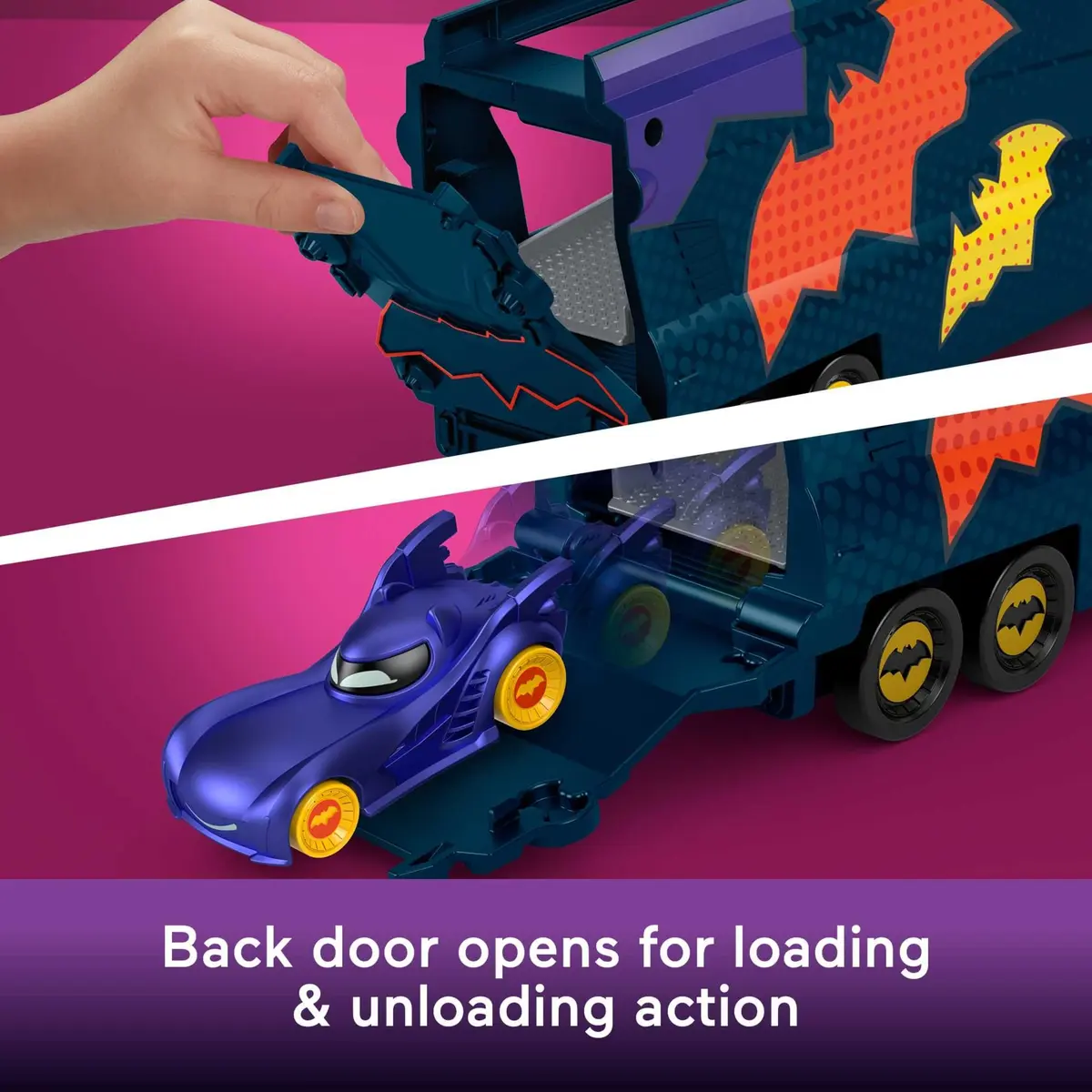 Fisher-Price Batwheels Bat-Big Rig Toy Hauler & Car | 1:55 Scale Diecast Vehicle, Ages 3+ - view 7