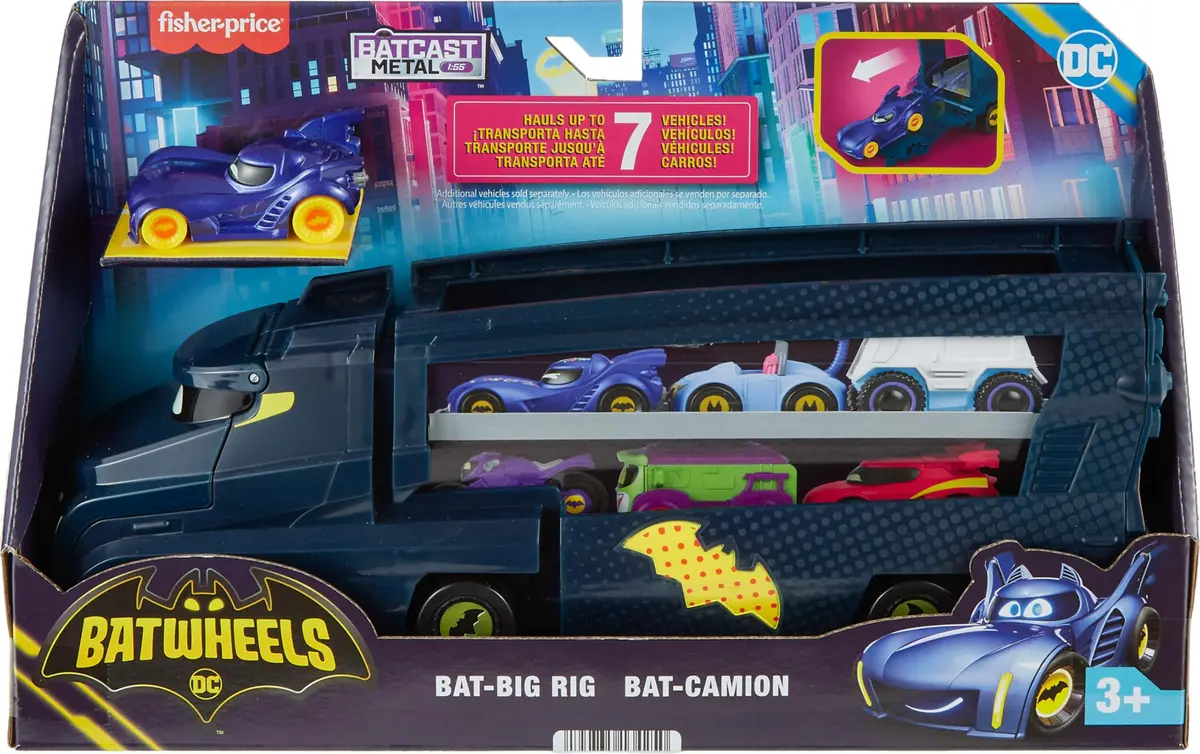 Fisher-Price Batwheels Bat-Big Rig Toy Hauler & Car | 1:55 Scale Diecast Vehicle, Ages 3+ - view 8