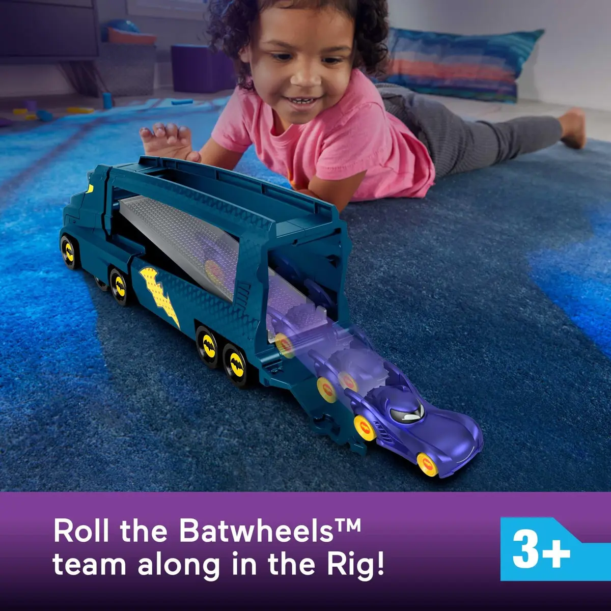 Fisher-Price Batwheels Bat-Big Rig Toy Hauler & Car | 1:55 Scale Diecast Vehicle, Ages 3+ - view 4