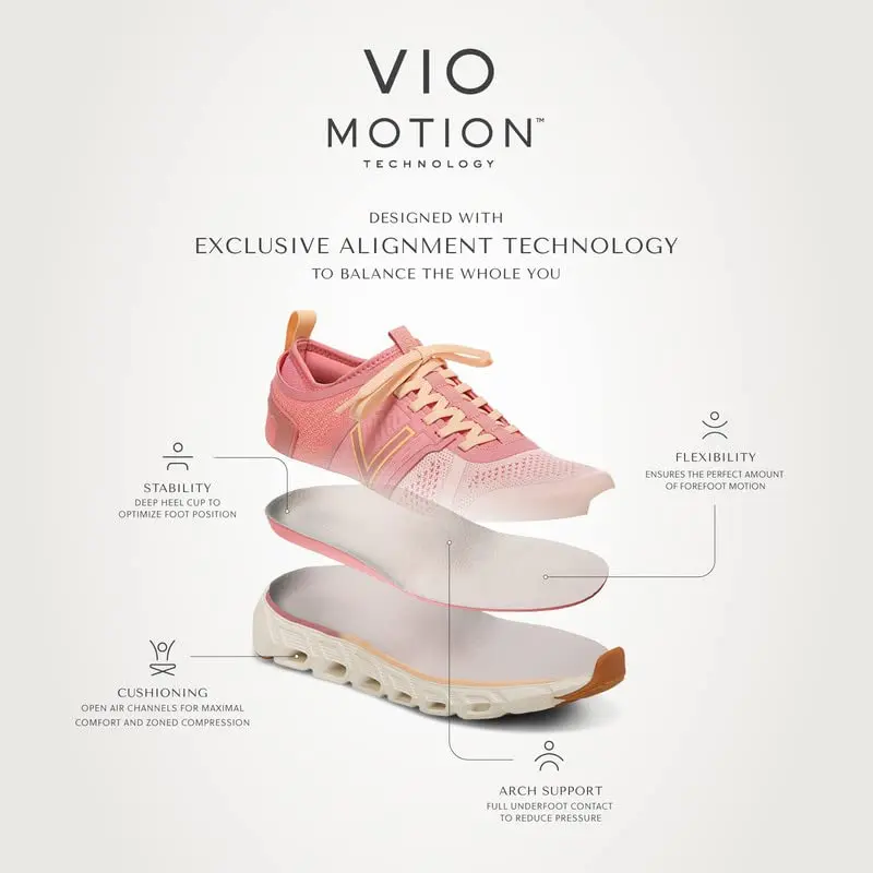 Vionic Women's Captivate Oxford Walking Shoes Smoked Salmon Knit 1.87" Heel | APMA Recommended Arch Support - view 7