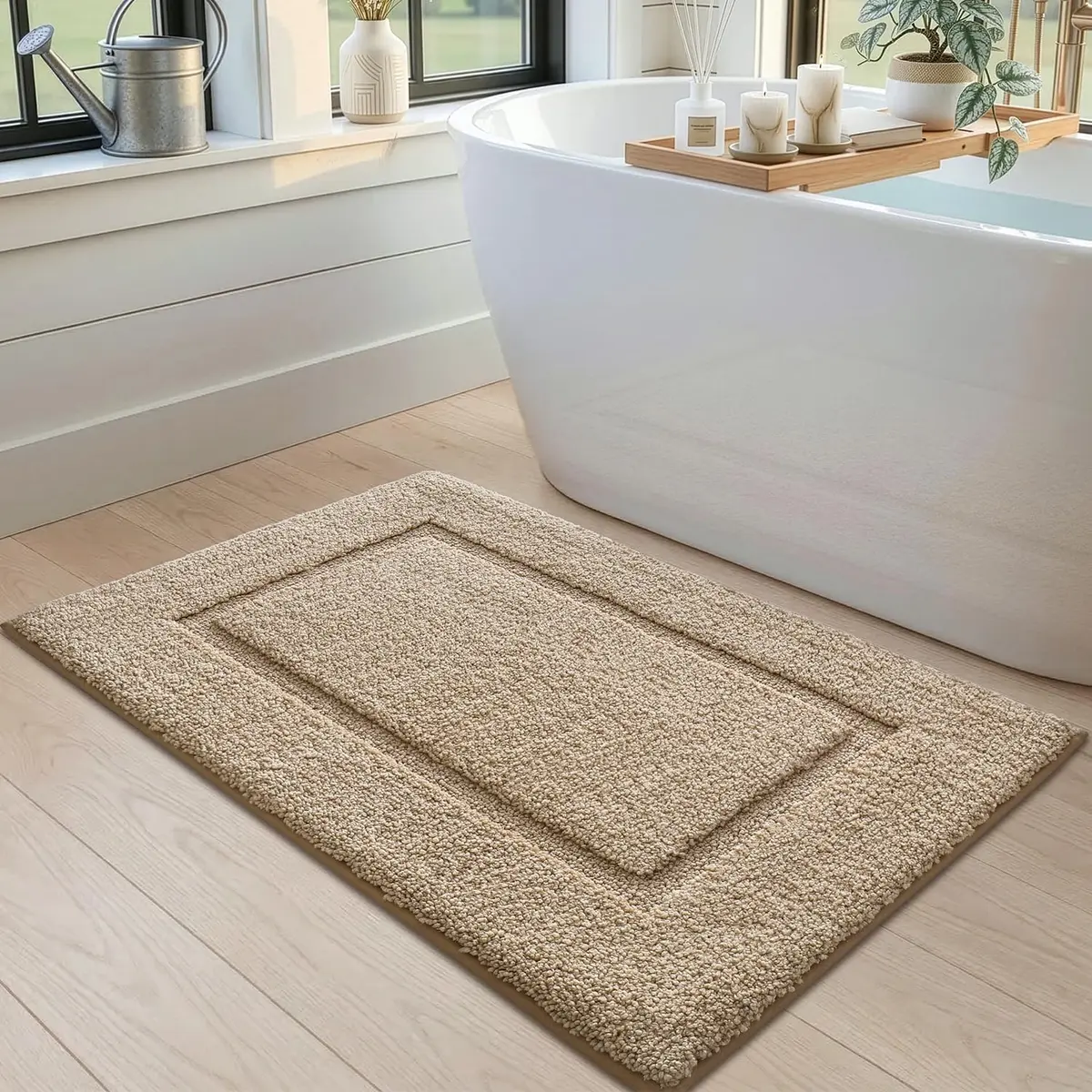 DEXI Plush Microfiber Bath Mat 91cm x 61cm (36"x24") | Soft Absorbent Non-Slip Bathroom Rug for India - view 3