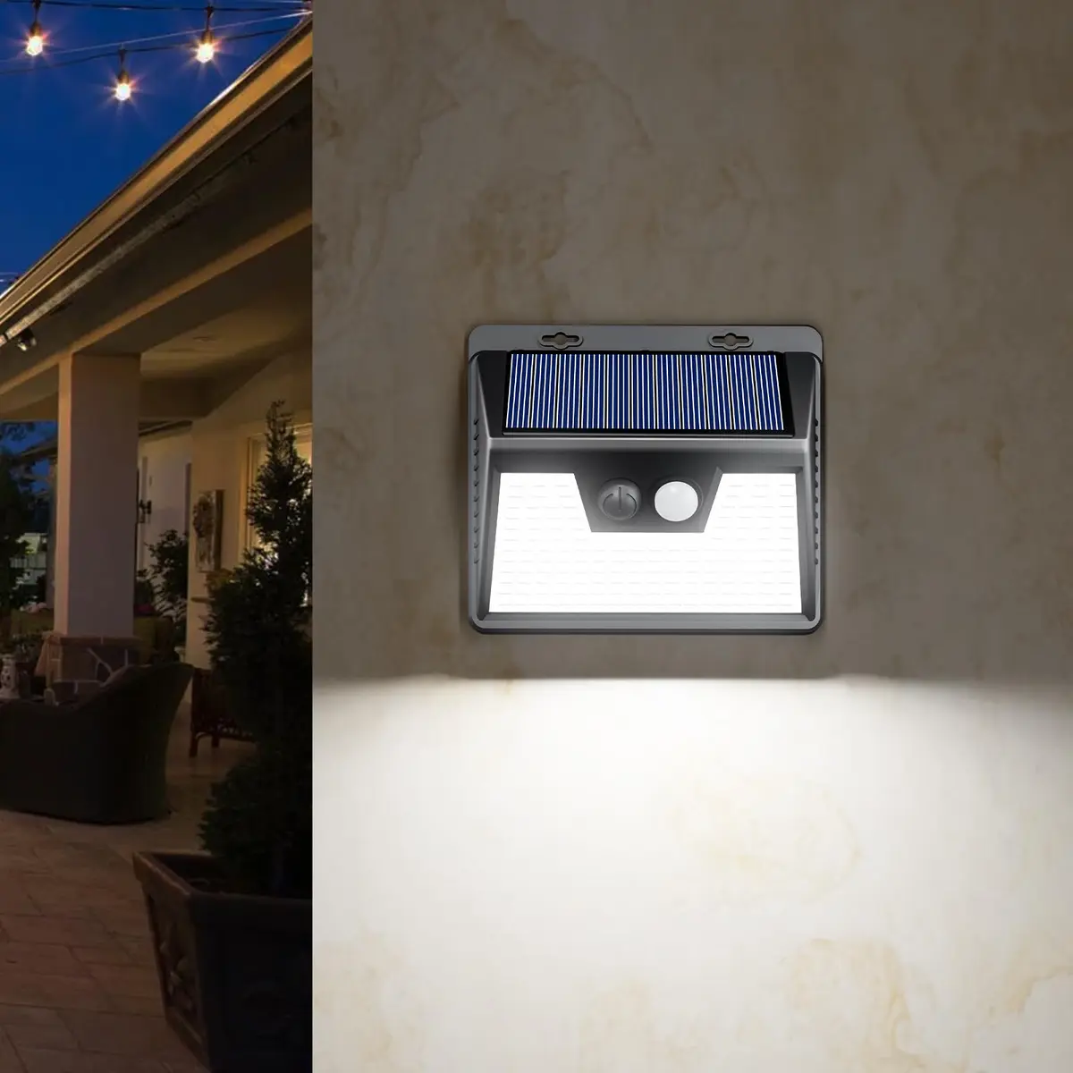 Peasur Solar Lights Outdoor Waterproof 4 Pack | 140LED Motion Sensor Security Lights for Patio & Fence - view 2