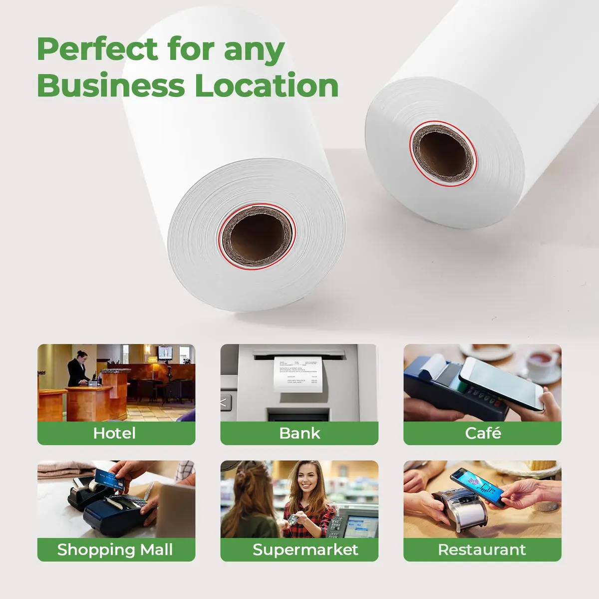 MUNBYN 2 1/4" x 50ft Thermal Paper Rolls (10 Rolls, 58mm) | BPA-Free, Smooth Print for POS Printers - view 5