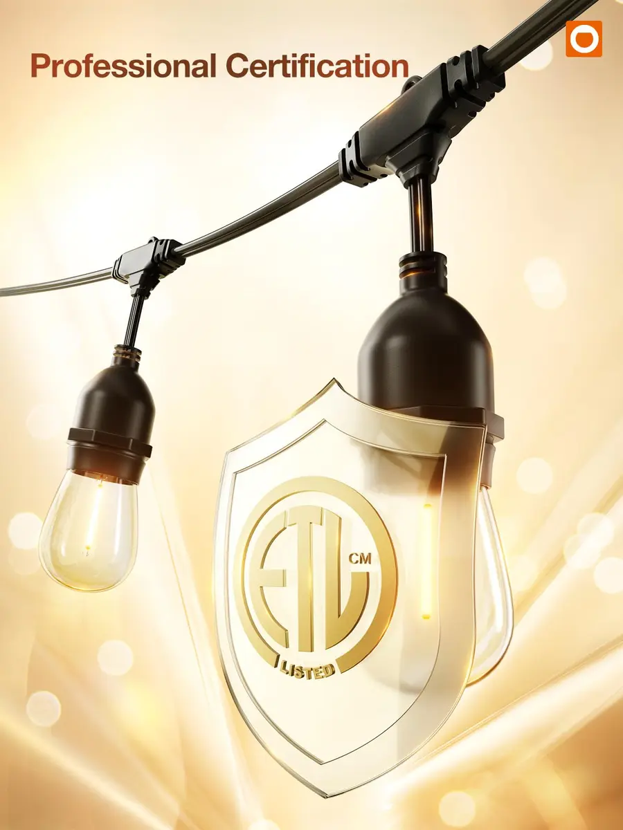 addlon LED Outdoor String Lights 36FT Vintage Weatherproof ETL | Shatterproof Edison Bulbs for Patio & Garden - view 5