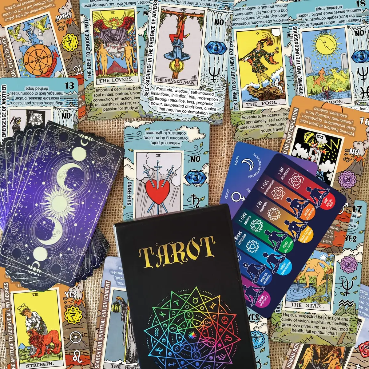 TAROTIKA Tarot Cards for Beginners with Meanings on Them, Full 78-Card Deck | Classic Tarot Imagery & Practice - view 8