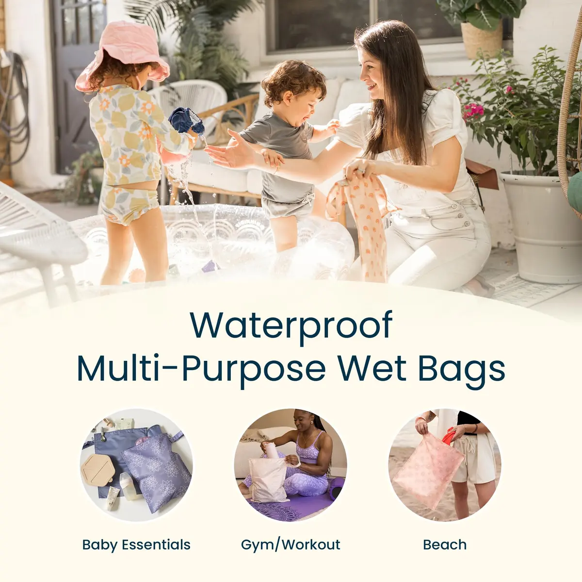 Tiny Twinkle Wet Bags 2-Pack | Waterproof Reusable Baby & Travel Wet Bags (Boho Rainbow) - view 2