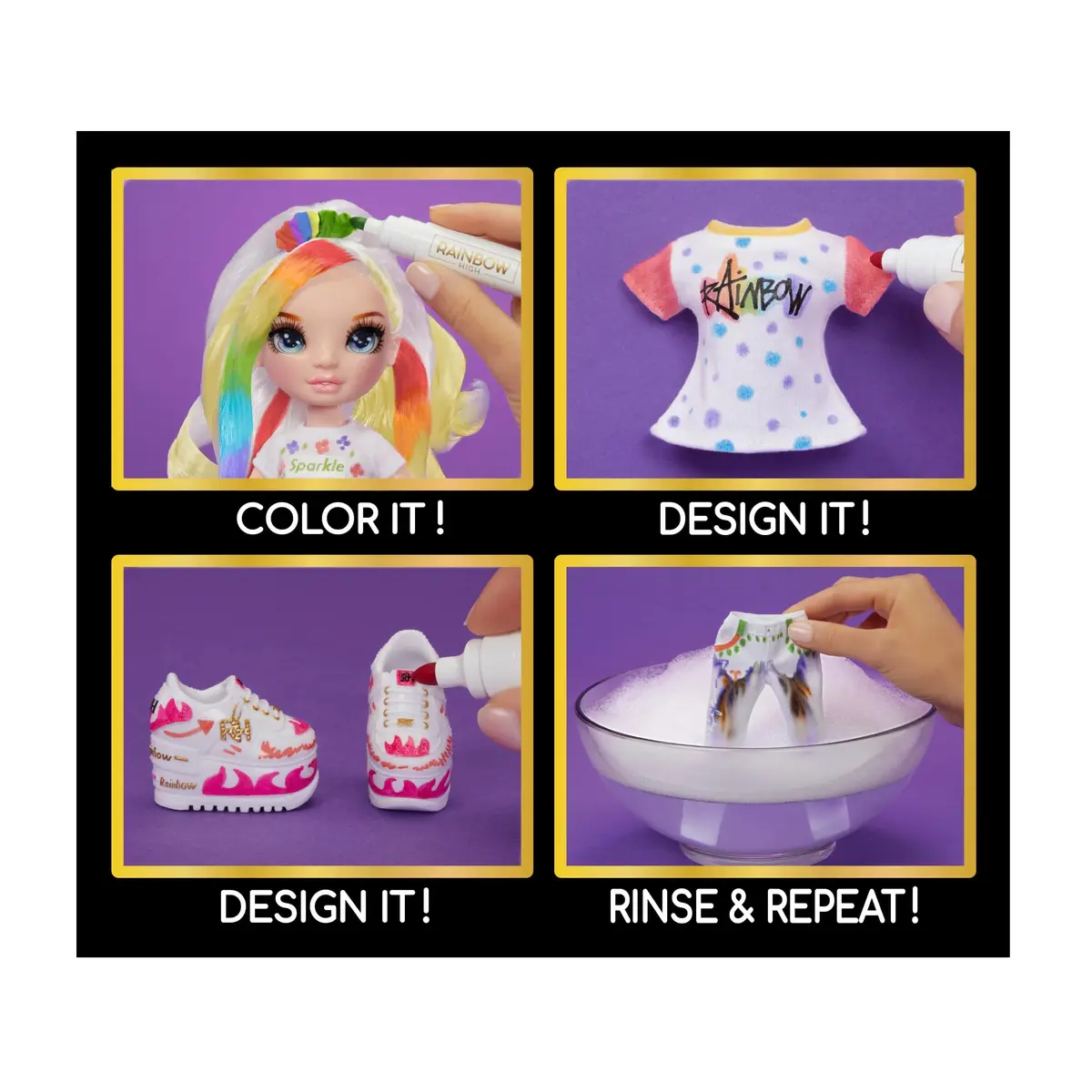 Rainbow High Color & Create Fashion DIY Doll with Washable Rainbow Markers | Inspire Creativity for Kids 4-12+ - view 6
