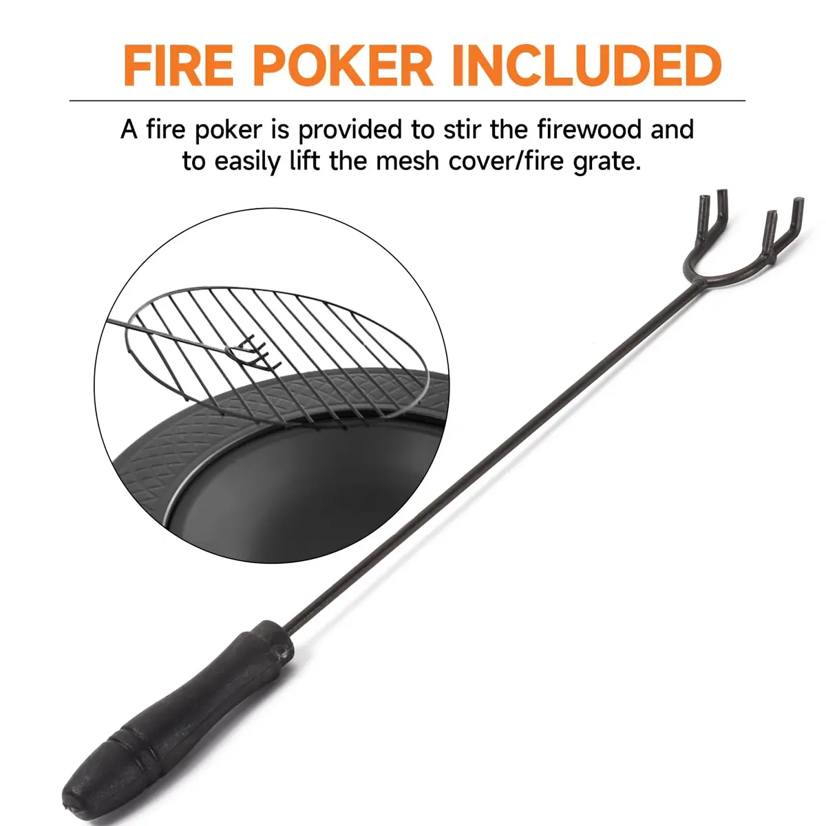 Classy Home 32-Inch Round Metal Fire Pit Table Set | Durable Alloy Steel Outdoor Heating - view 6