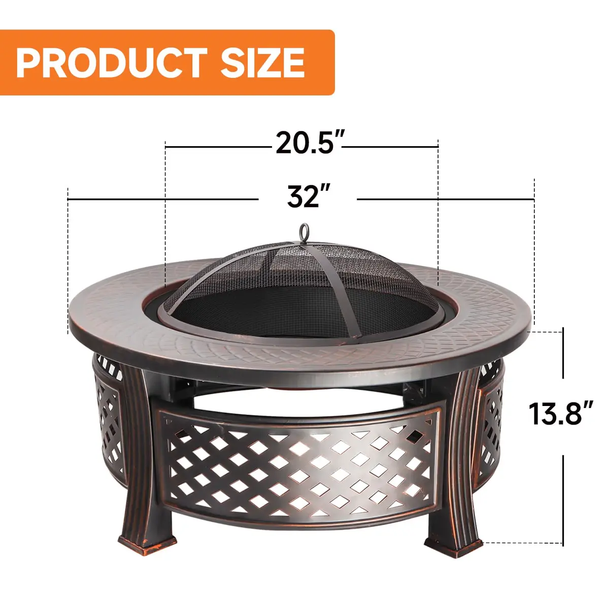 Classy Home 32-Inch Round Metal Fire Pit Table Set | Durable Alloy Steel Outdoor Heating - view 2
