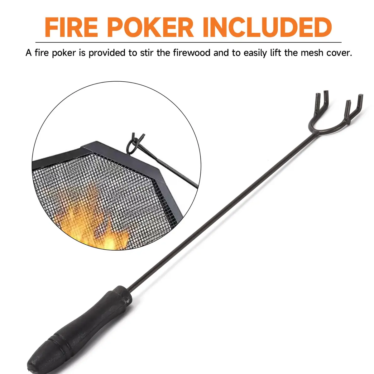 Classy Home 33-Inch Square Fire Pit | Heavy-Duty Alloy Steel Outdoor Fire Table - view 5