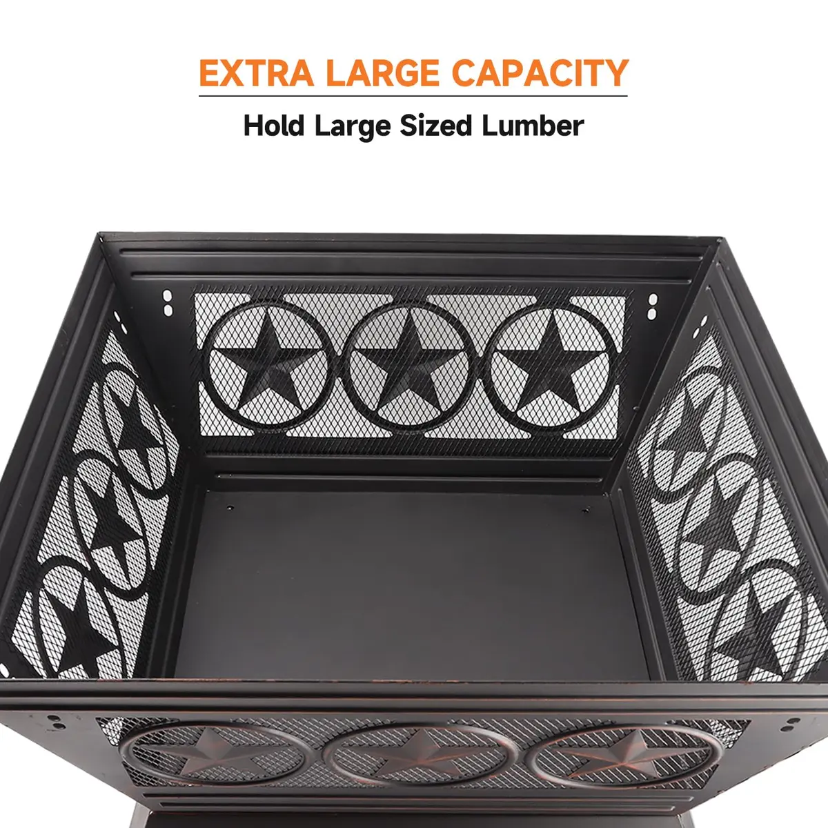 Classy Home 33-Inch Square Fire Pit | Heavy-Duty Alloy Steel Outdoor Fire Table - view 4