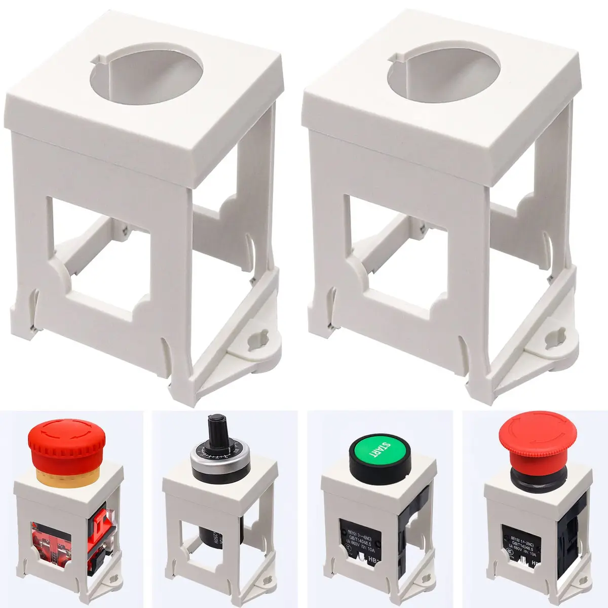 Taiss 2pcs Push Button Switch DIN Rail Mounting Bracket for Pushbuttons 22mm Diameter | Durable Plastic, Easy Install, Specially Designed for Industrial Controls - view 5