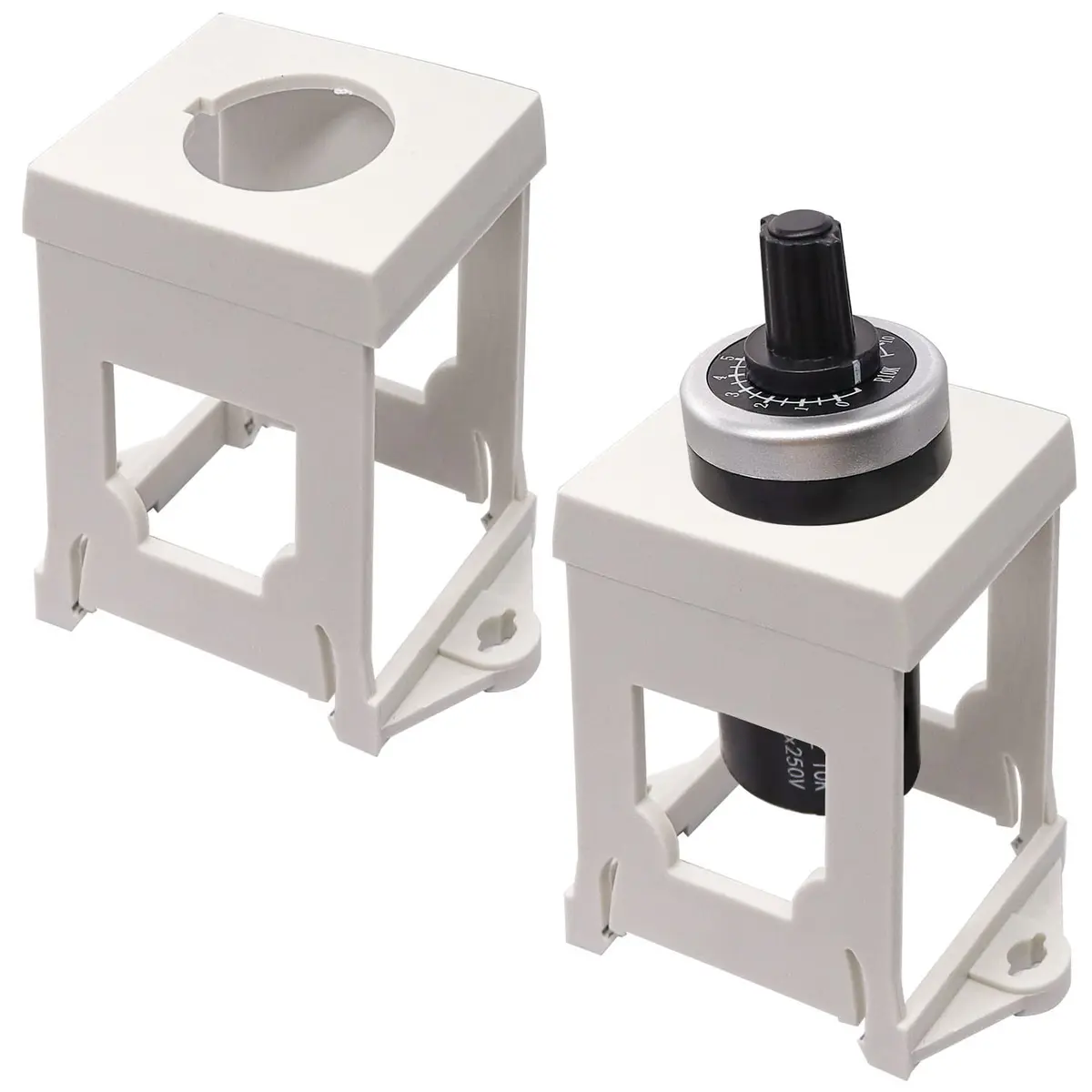 Taiss 2pcs Push Button Switch DIN Rail Mounting Bracket for Pushbuttons 22mm Diameter | Durable Plastic, Easy Install, Specially Designed for Industrial Controls - view 7