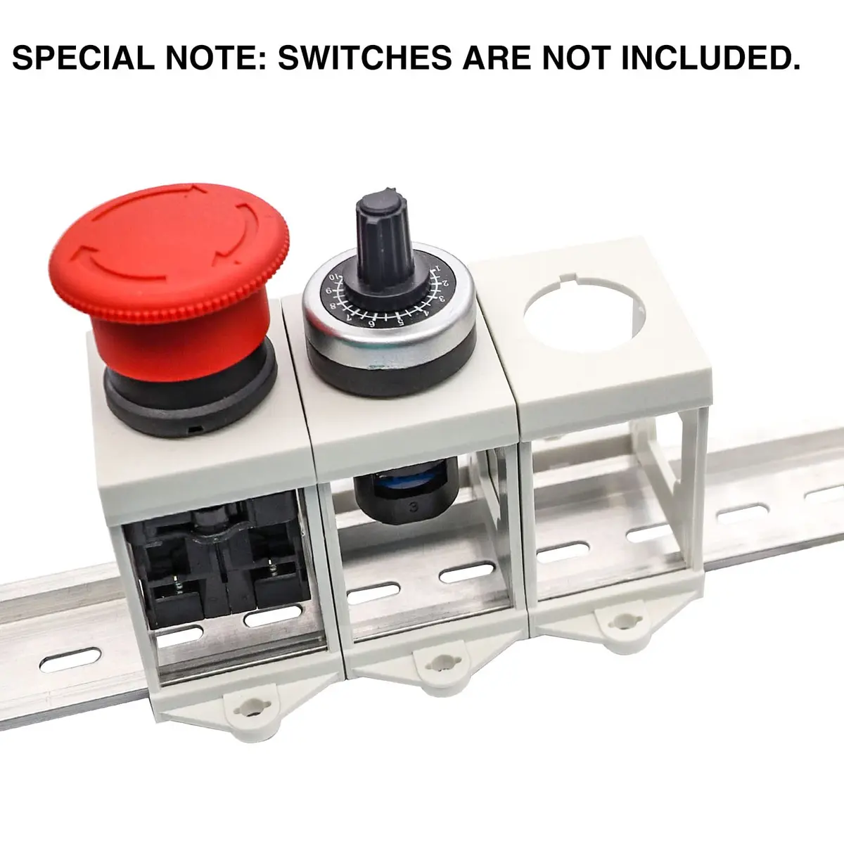 Taiss 2pcs Push Button Switch DIN Rail Mounting Bracket for Pushbuttons 22mm Diameter | Durable Plastic, Easy Install, Specially Designed for Industrial Controls - view 2