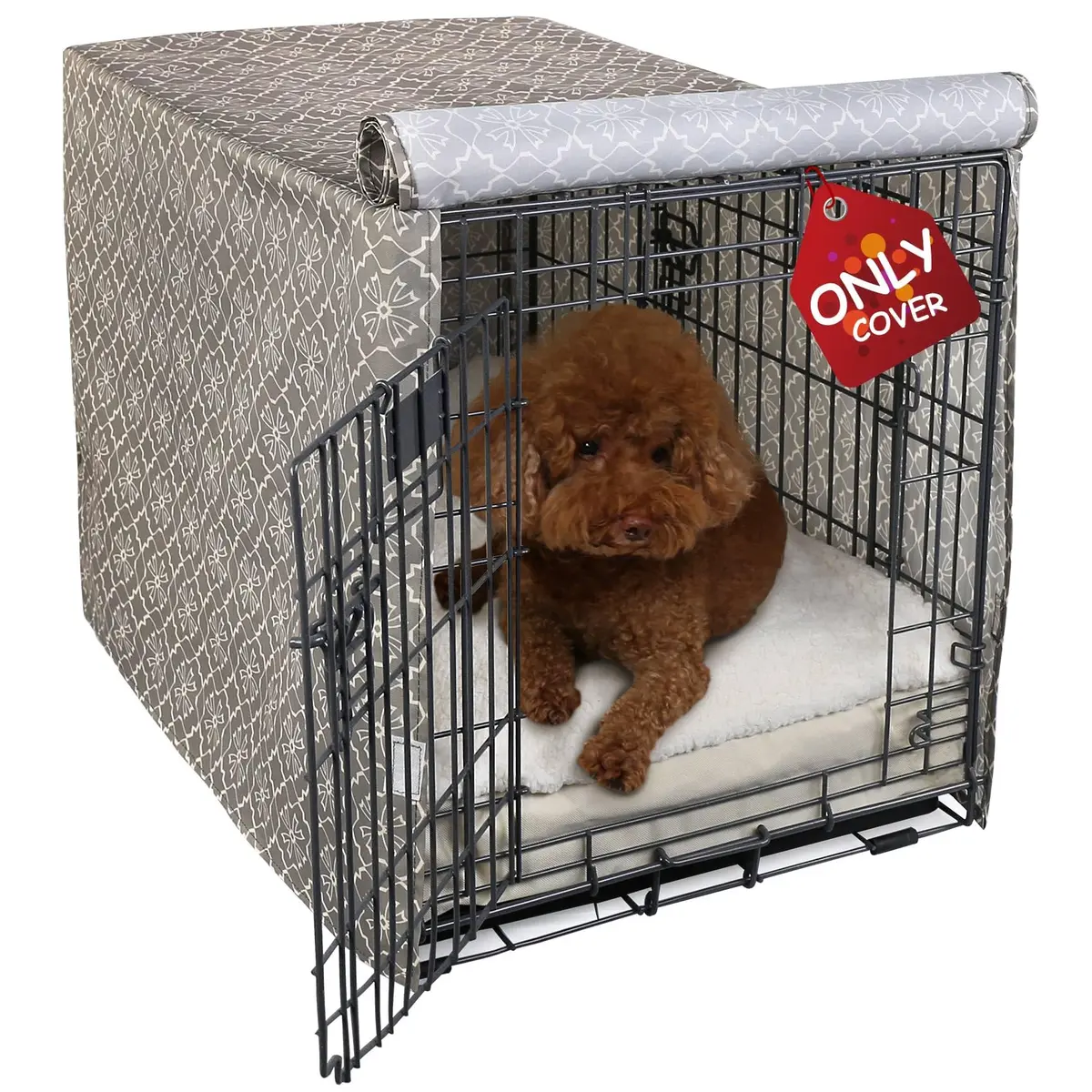 Explore Land Pattern Dog Crate Cover, 24 Inches | Vintage Violet Den-Like Environment - main product image