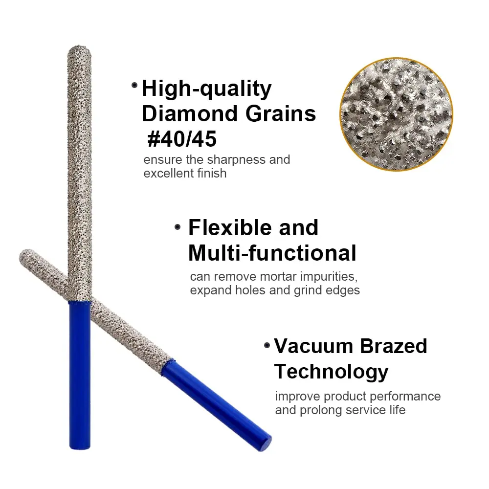 SHDIATOOL Diamond Mortar Raking Bit 7.2mm x 74mm Work Length Round Shank | For Brick & Stone Removal - view 5