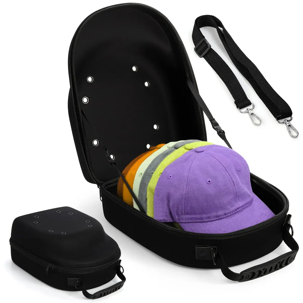 Peohud Hat Case for Baseball Caps, Hat Travel Carrier Storage Bag 24.1 cm (9.5 inches) | Protects Hats from Wrinkling and Damage - main product image