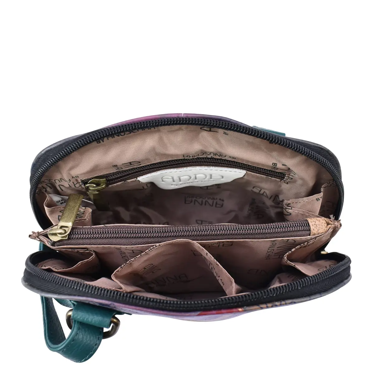 Anna by Anuschka Hand Painted Genuine Leather Small Organizer - Butterfly Paradise | 20.25cm (8") Width - view 4