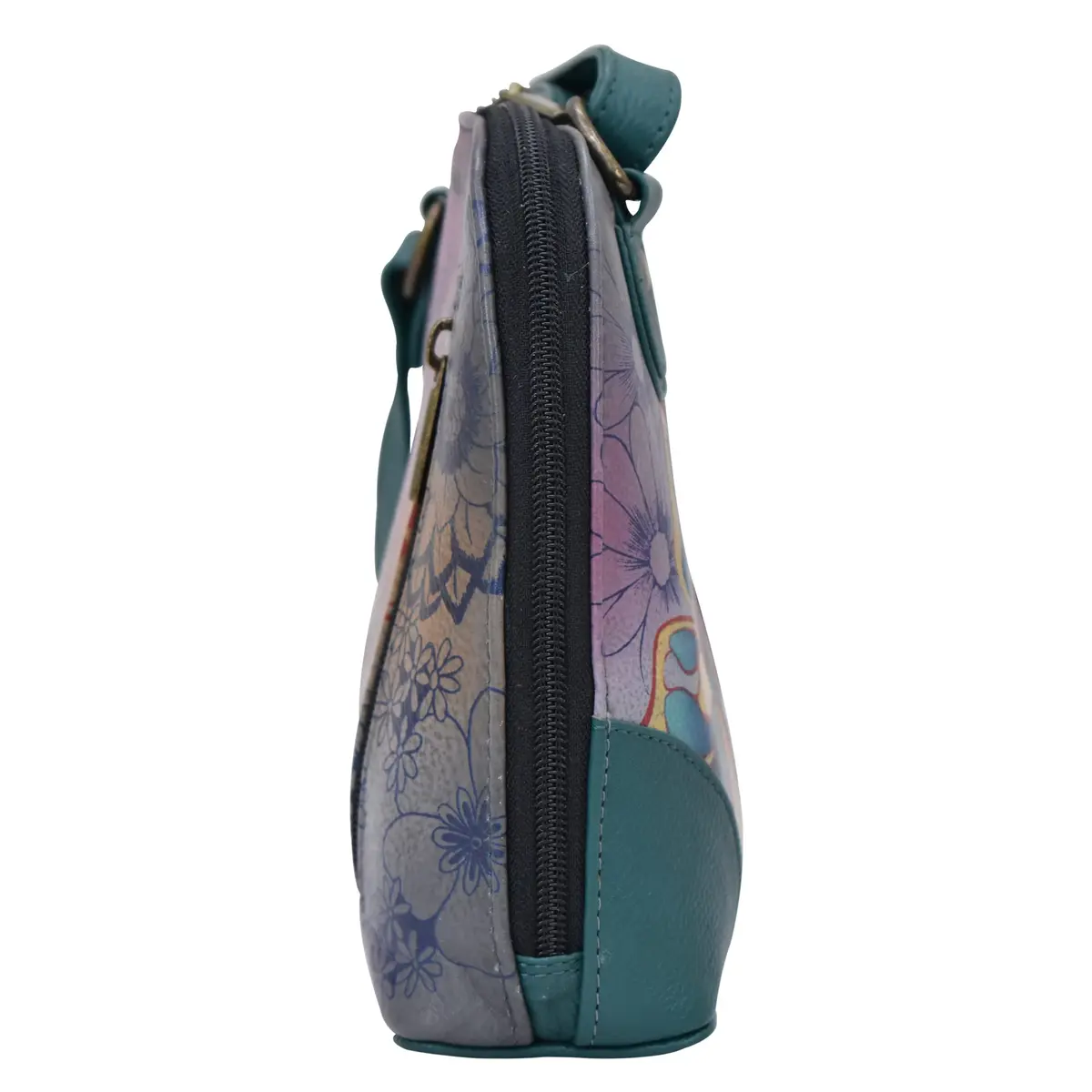 Anna by Anuschka Hand Painted Genuine Leather Small Organizer - Butterfly Paradise | 20.25cm (8") Width - view 5