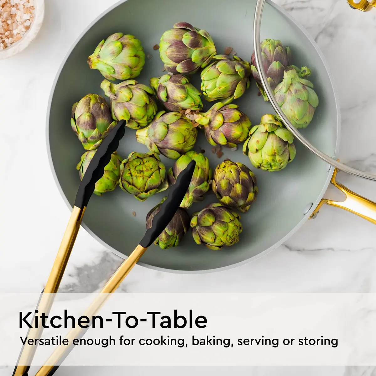 Styled Settings Black and Gold Silicone Utensil Set, 6-Piece | Heat-Resistant Up to 400°F, Nonstick Safe, BPA-Free - view 5