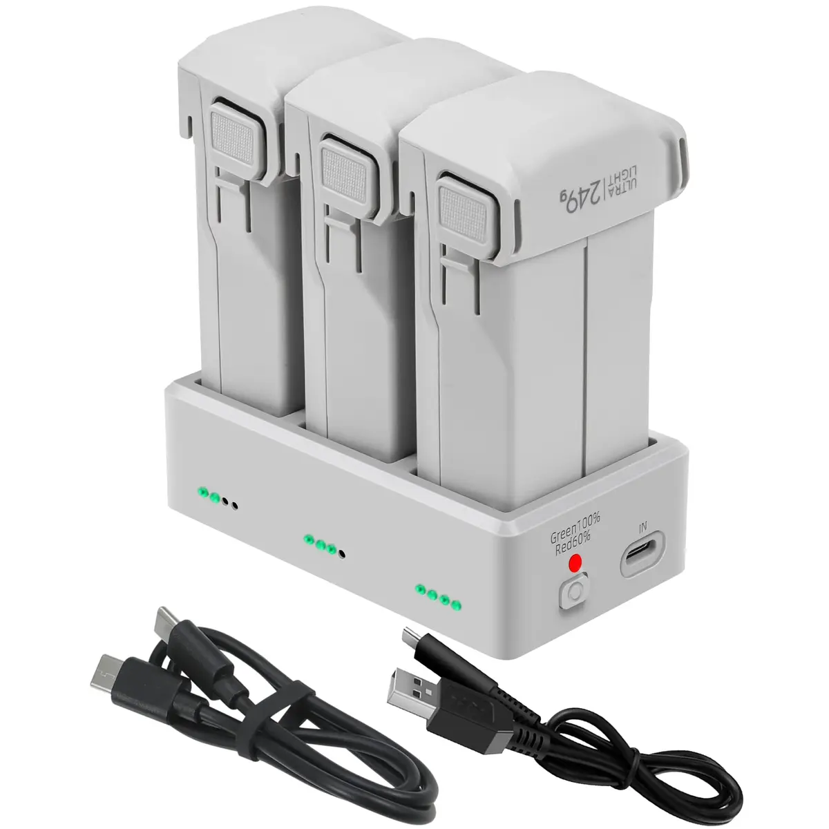 Hanatora Battery Charger Hub with Storage for DJI Mini 3 & 4 Batteries | Sequence Charging & Storage Mode - main product image
