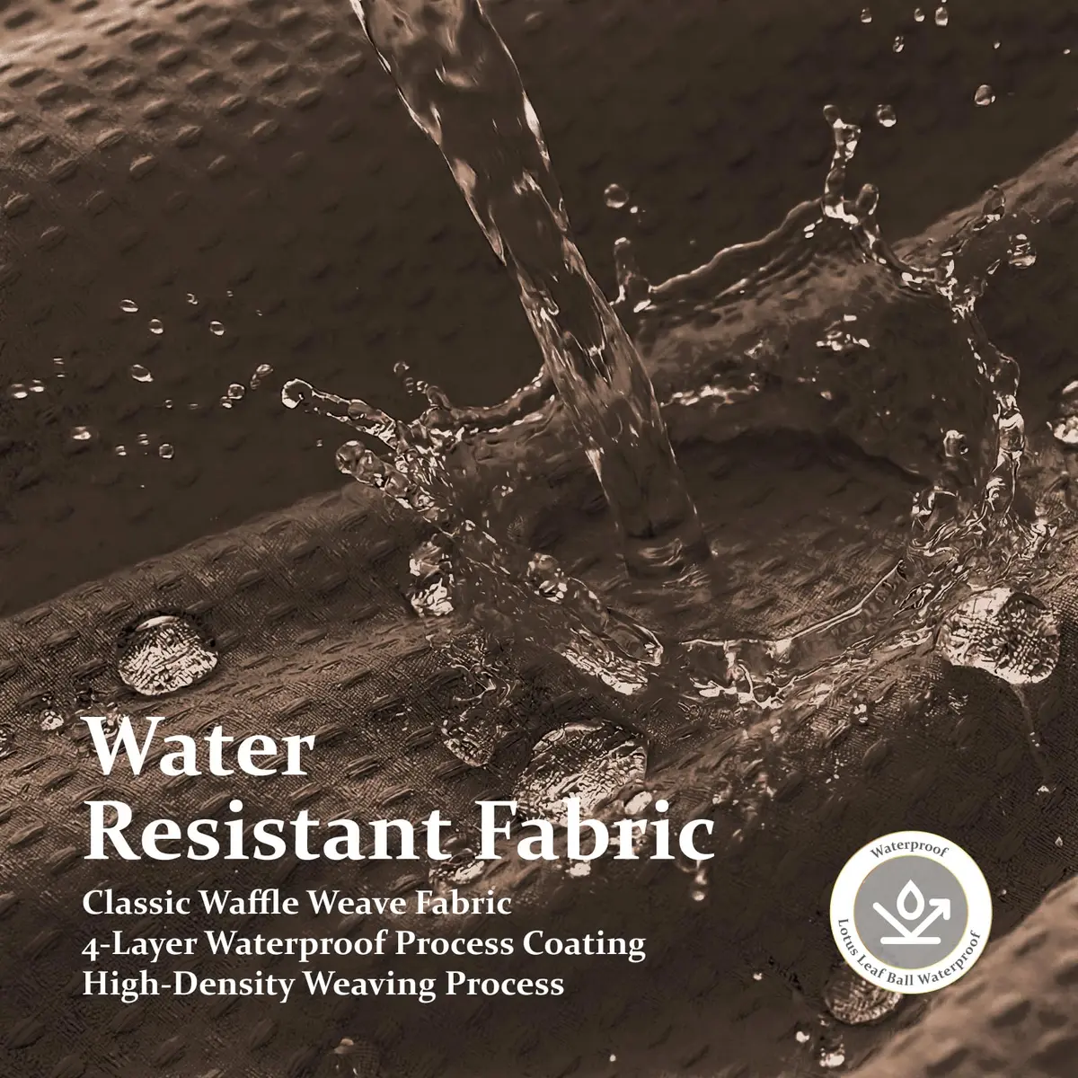 Dynamene Waffle Shower Curtain 183cm x 183cm (72"x72") | Heavy Duty 256 GSM Fabric with Weighted Hem - view 7