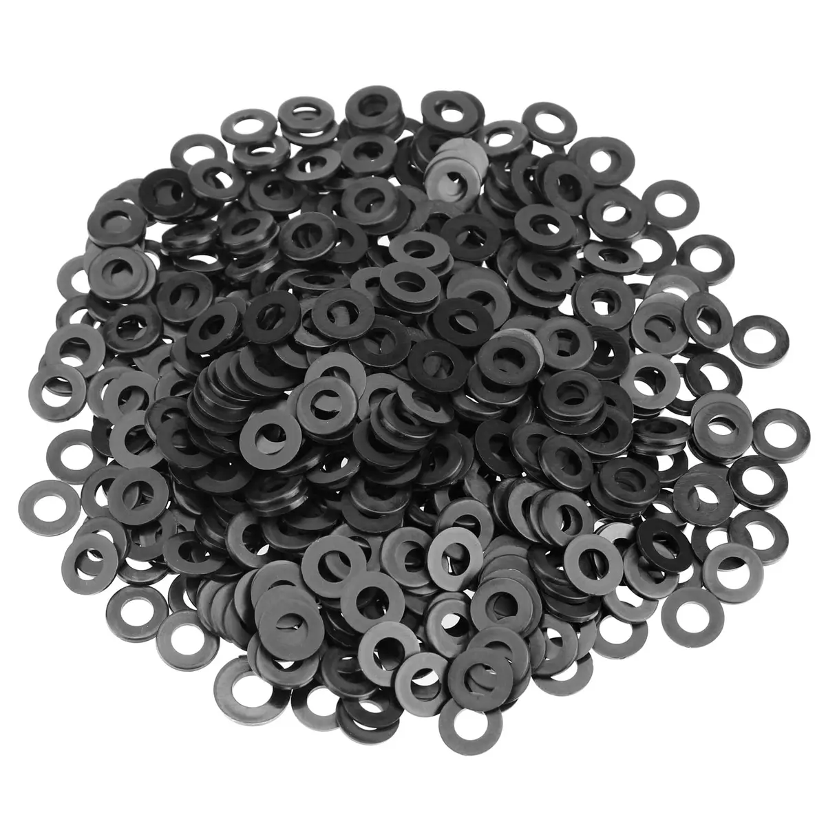 HELIFOUNER M5 Black Nylon Flat Washers | Corrosion-Resistant, 200 Pieces, Inner Diameter 5mm - main product image