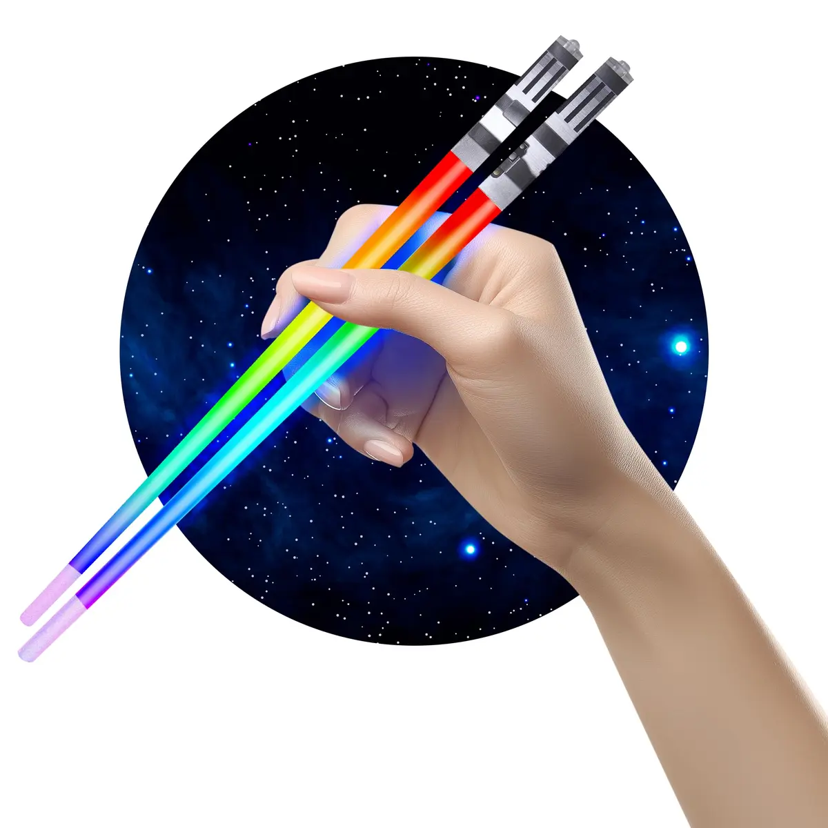 ChopSabers Star Wars Lightsaber Chopsticks with LED, 8 Modes, Frost Tip, 26.0 cm (10.25 inches) - main product image