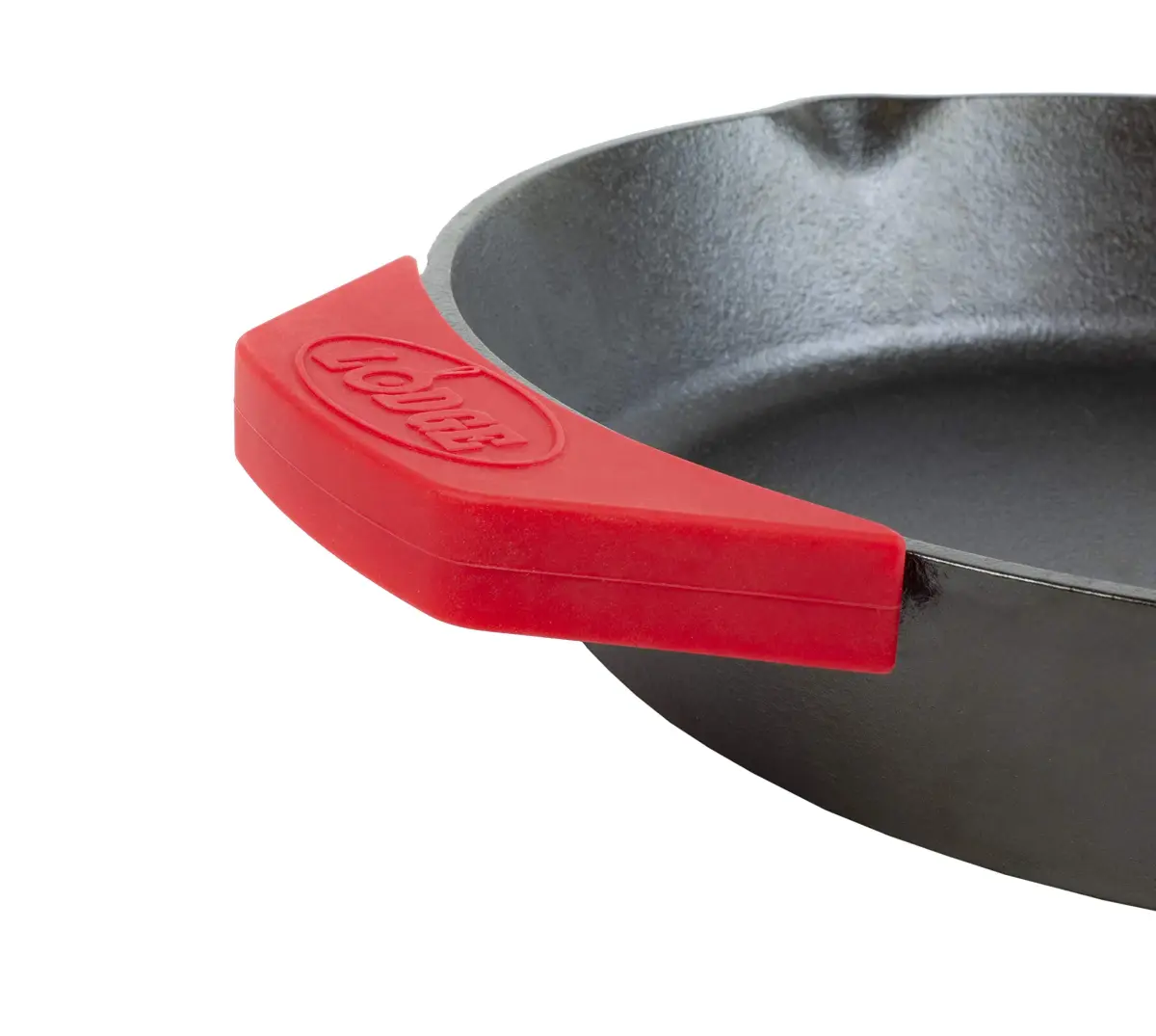 Lodge BOLD 14 Inch Seasoned Cast Iron Wok with Red Silicone Assist Handle Holder | Induction Compatible - view 7