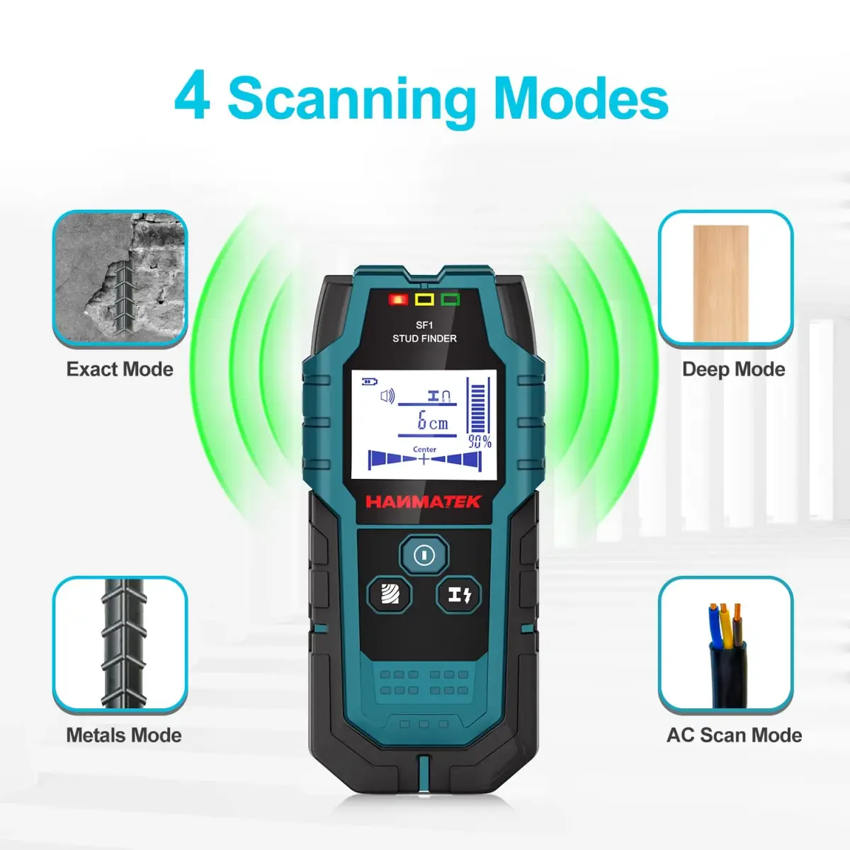 HANMATEK Stud Finder Wall Scanner Detector with Pro Smart Sensor, Audio Alarm & HD LCD Display | 18.4cm (7.24in) Length - view 7
