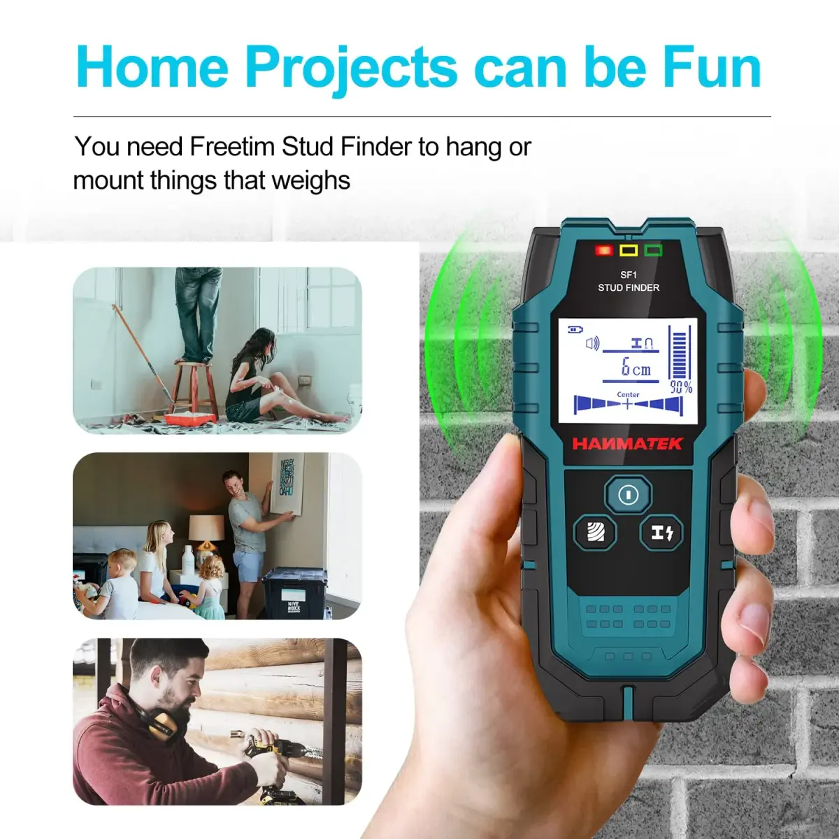 HANMATEK Stud Finder Wall Scanner Detector with Pro Smart Sensor, Audio Alarm & HD LCD Display | 18.4cm (7.24in) Length - view 3