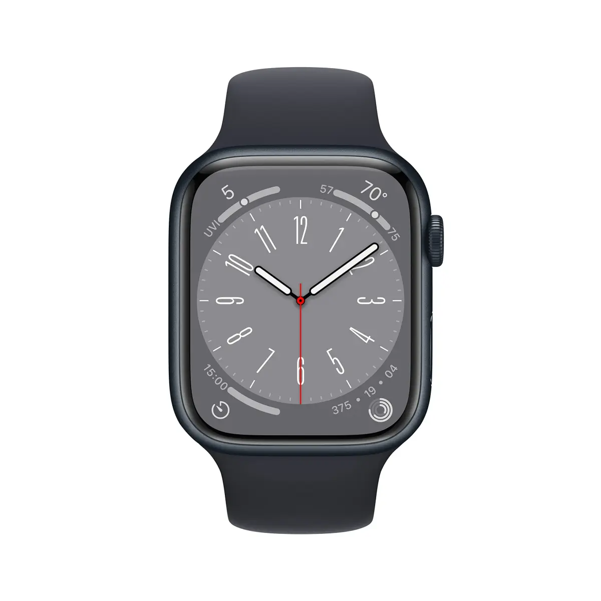Apple Watch Series 8 GPS + Cellular 45mm Midnight Aluminum Case with Midnight Sport Band M/L (Renewed) | Health & Safety Companion - view 2