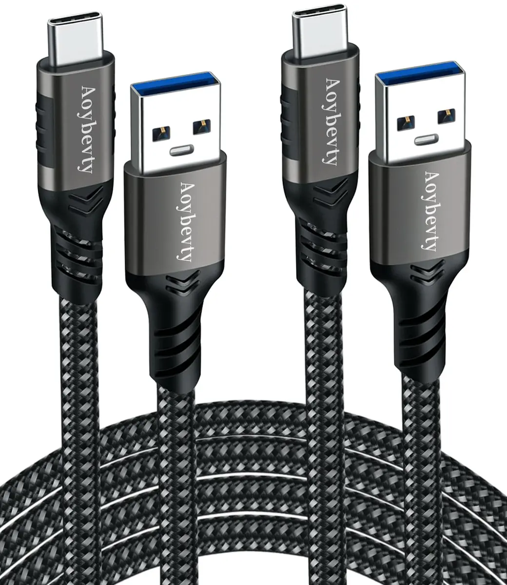 Aoybevty USB-A to USB-C Cable [2-Pack 10ft] | 10Gbps Data Transfer & 60W Fast Charging - main product image