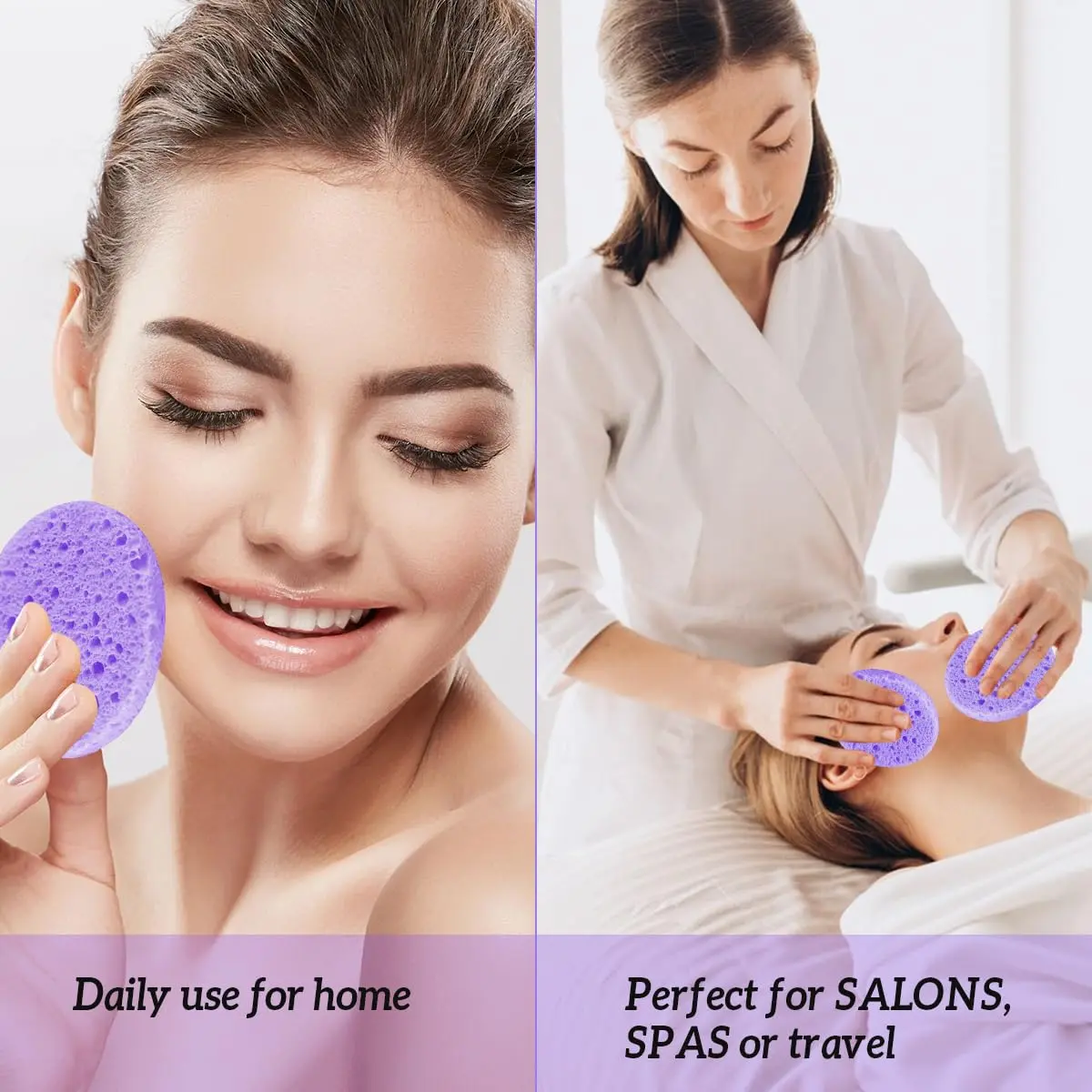 Spunspon Facial Sponges 50-Count Heart Shape | Natural Cellulose Exfoliating & Makeup Removal (70-120 chars) - view 8