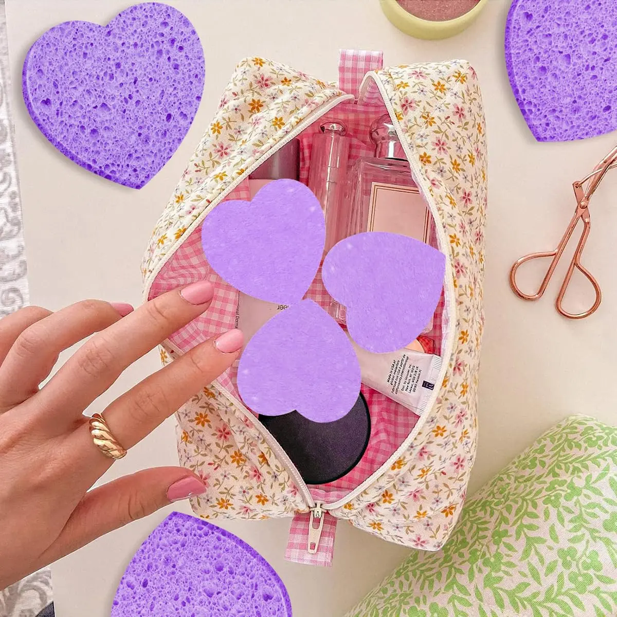 Spunspon Facial Sponges 50-Count Heart Shape | Natural Cellulose Exfoliating & Makeup Removal (70-120 chars) - view 9