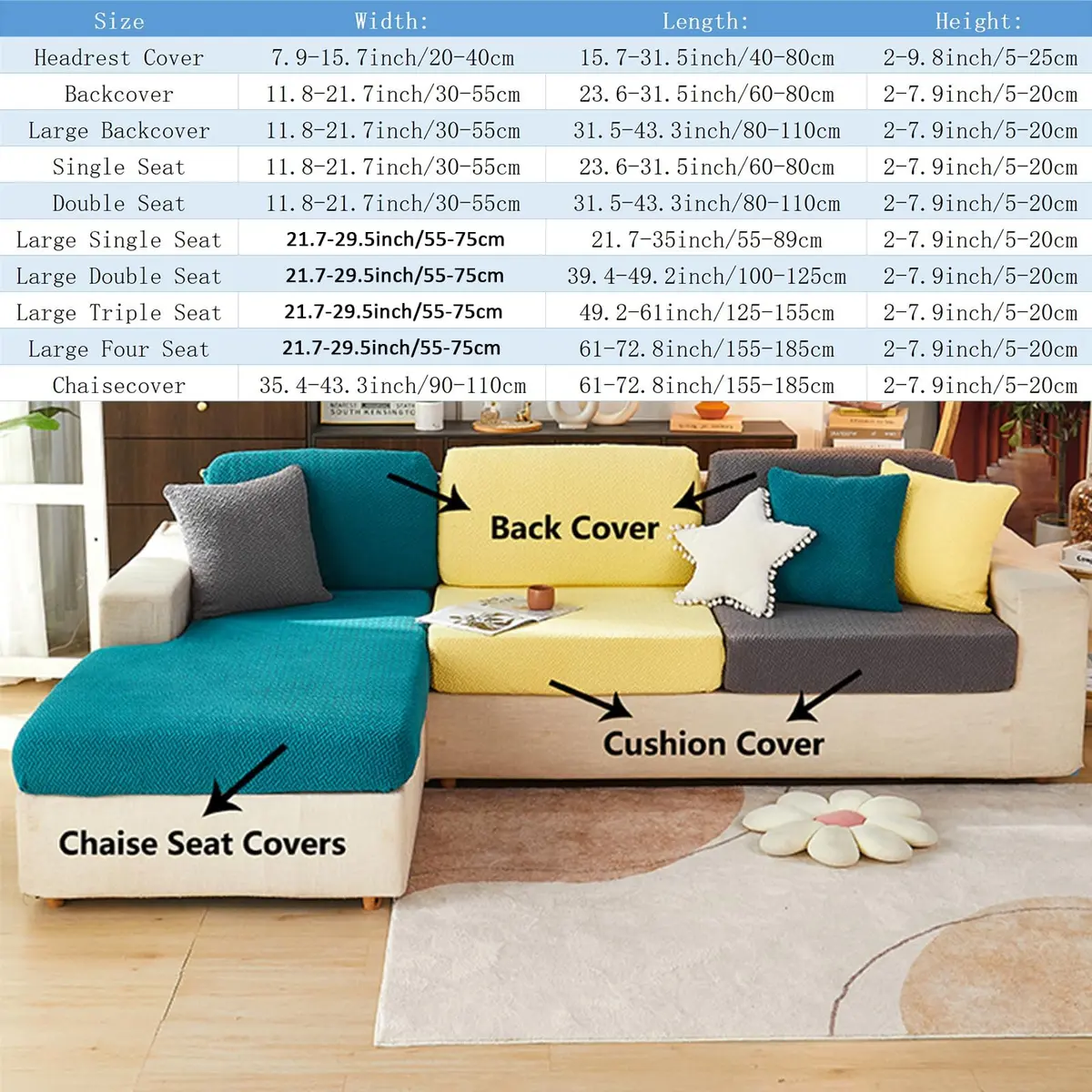Jonuiony Universal Sofa Slipcover 2024 Wear-Resistant | Elastic L Shape Couch Cover - view 12