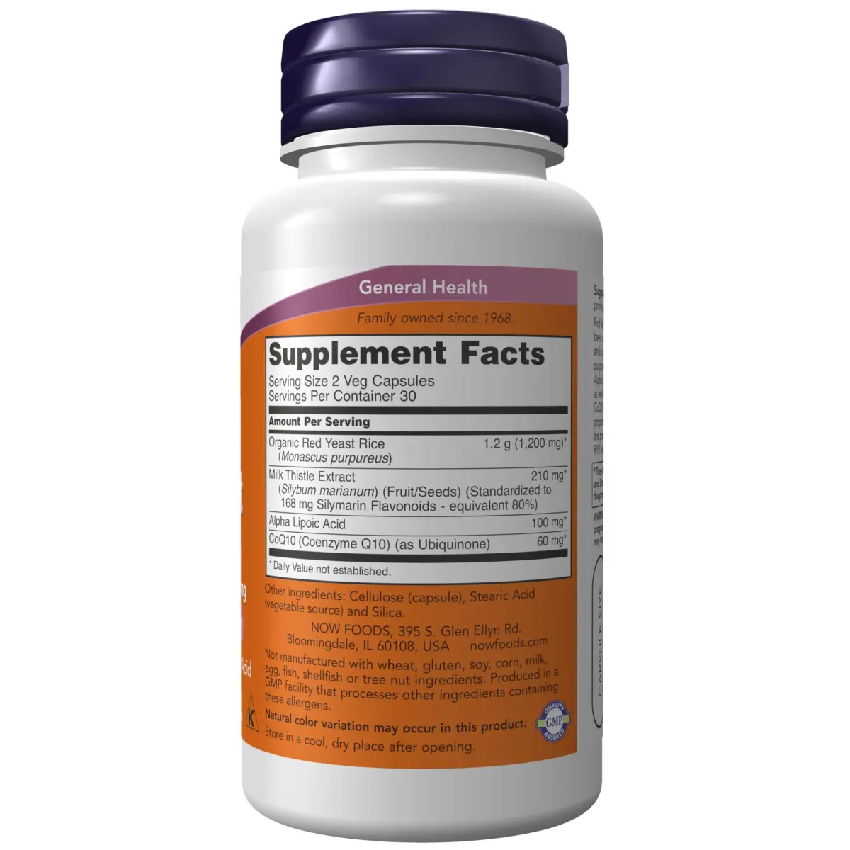 NOW Foods Red Yeast Rice with CoQ10, Plus Milk Thistle & Alpha Lipoic Acid 730-day supply | Supports Heart Health - view 2