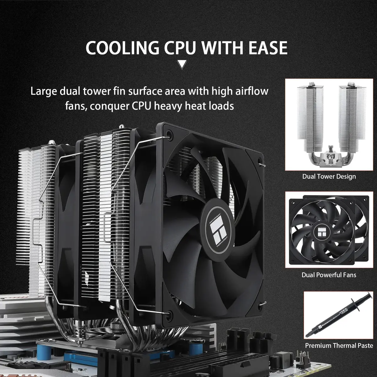 Thermalright PS120SE CPU Air Cooler 154mm Height | Dual 120mm PWM Fan, AGHP 4.0 - view 4