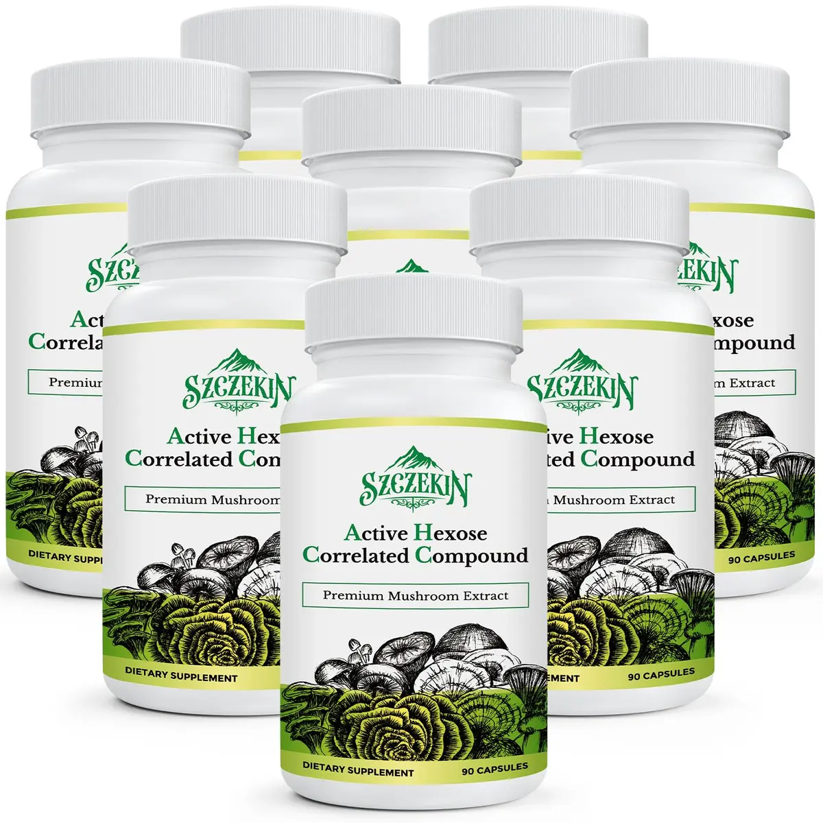SZCZEKIN Active Hexose Correlated Compound 1500 mg Supplement | Mushroom Extract for Immune & Liver Support (90 Veggie Capsules) - main product image