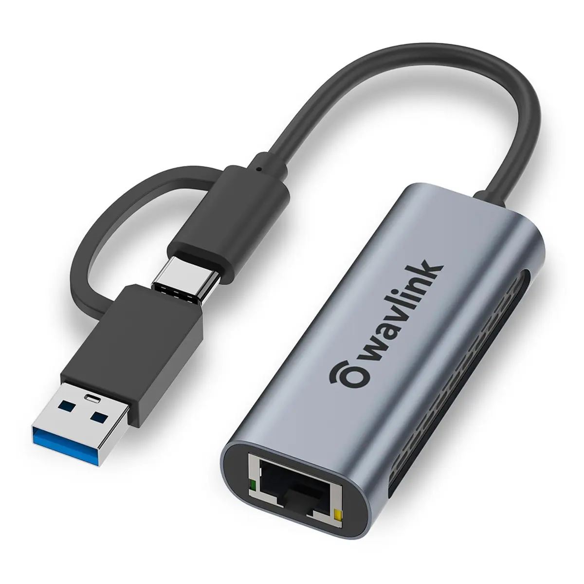 WAVLINK USB C to Ethernet Adapter 2.5 Gbps, USB to RJ45 Converter | Hybrid 2-in-1 Network Adapter for Laptops - main product image